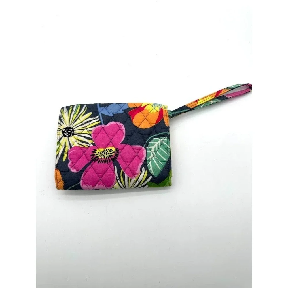 Vera Bradley Quilted Floral Wristlet Wallet Card Holder Coin Purse Zip Small - Picture 3 of 8